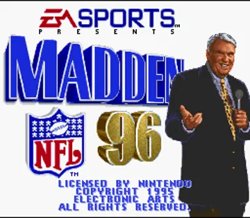 Madden NFL 96 (USA) (Sample) screen shot title